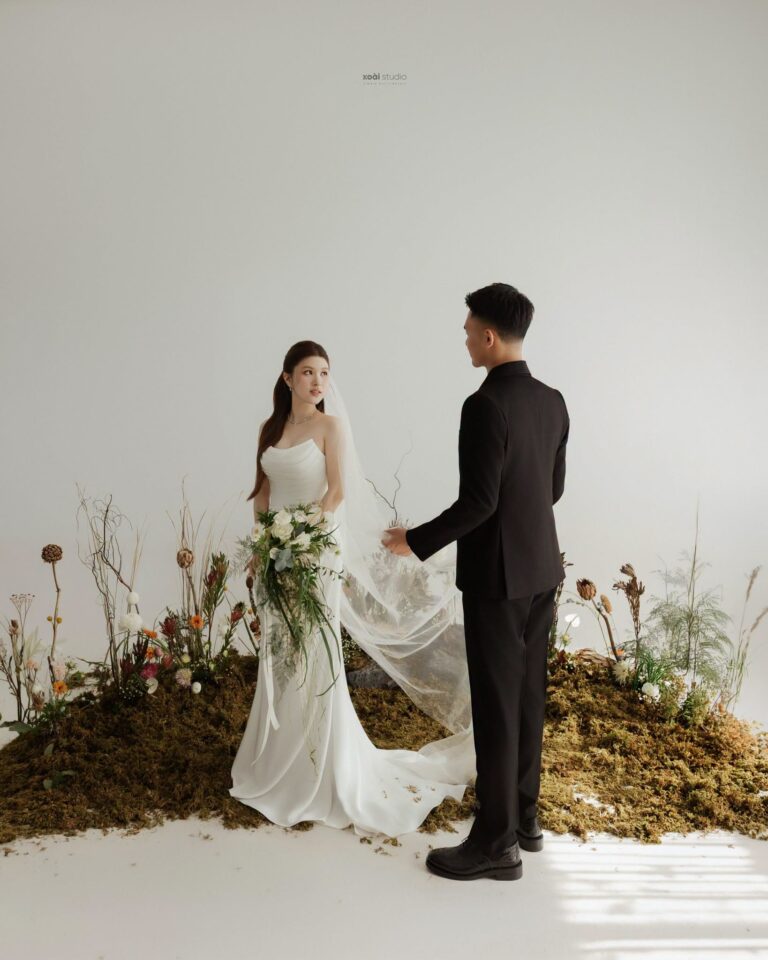 Ảnh cưới Ngọc Đức concept hoa tại studio
